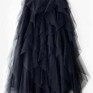 Elegant Black Layered Skirt